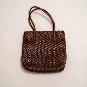 Vintage De Vecchi By Hamilton Hodge Woven Leather Shoulder Bag